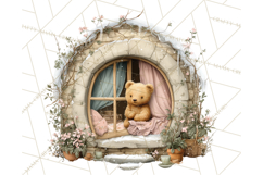 Cozy Christmas Village Window Clipart PNG for Crafts Product Image 5