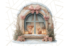 Cozy Christmas Village Window Clipart PNG for Crafts Product Image 3