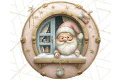 Cozy Christmas Village Window Clipart PNG for Crafts Product Image 5