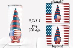 Patriotic Gnome Tumbler design. Sublimation PNG, 20 oz. Product Image 2