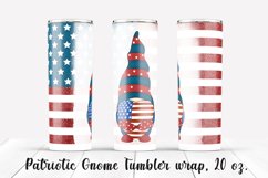 Patriotic Gnome Tumbler design. Sublimation PNG, 20 oz. Product Image 1