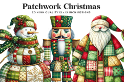 Patchwork Christmas Clipart Bundle Quilt Fabric Characters Product Image 1