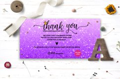 Purple Glitter Thank You Card Product Image 3