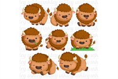 Cute Bison Clipart - Cute Bull Clip Art Product Image 2