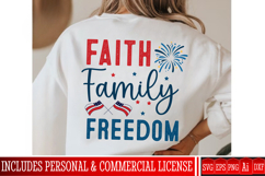 Faith Family Freedom SVG Design,4th of July SVG Design Product Image 1