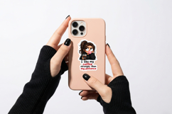 Funny Big-Eyed Coffee Girl Stickers BUNDLE PNG Product Image 3