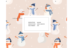 Snowman nursery seamless pattern scandinavian Christmas Product Image 3