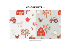 Tractor Apple Barn Nursery seamless Pattern chicken Product Image 4