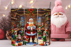 Santa Claus And Elf Christmas Tumbler Wrap Product Image 1