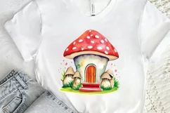 Watercolor Magic Mushroom House PNG Clipart Product Image 2