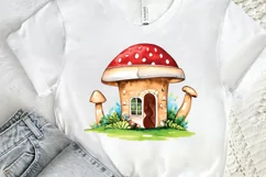 Watercolor Magic Mushroom House PNG Clipart Product Image 3