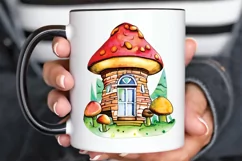 Watercolor Magic Mushroom House PNG Clipart Product Image 3
