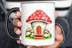 Watercolor Magic Mushroom House PNG Clipart Product Image 3