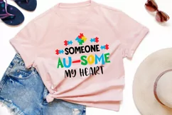 Someone au-some my heart SVG , Proud Autism Mom Quotes SVG Product Image 3