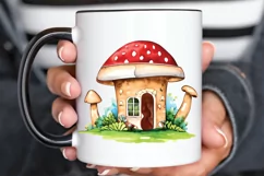 Watercolor Magic Mushroom House PNG Clipart Product Image 2