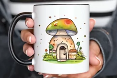 Watercolor Magic Mushroom House PNG Clipart Product Image 3