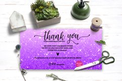 Purple Glitter Thank You Card Product Image 5