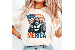 Bigfoot Merica SVG PNG, Rock American Flag Patriotic Product Image 3