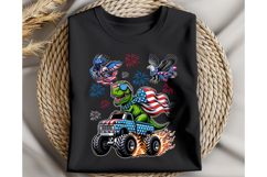 Stars and Stripes T-Rex Clipart Monster Truck PNG Product Image 2