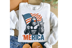 Bigfoot Merica SVG PNG, Rock American Flag Patriotic Product Image 4
