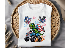 Stars and Stripes T-Rex Clipart Monster Truck PNG Product Image 3