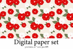 Pattern Clipart with Flowers Digital Paper Product Image 7