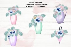 Watercolor Anemone and Pink Ilustrations Product Image 2