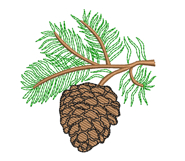 Pine Cone, Christmas Machine Embroidery Design Product Image 3