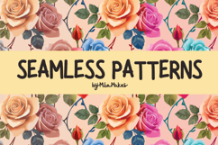 Romantic Muted Roses Seamless Patterns Product Image 1