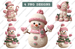 Crochet Yarn Christmas PNG, Pink Crochet Christmas PNG Product Image 1