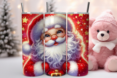 Santa seamless Christmas Tumbler Wrap, Christmas Tumbler Product Image 1