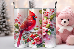 Christmas Cardinal Bird Tumbler Wrap Product Image 1