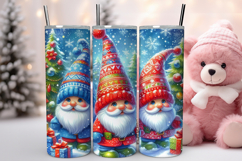 Cute Christmas Gnomes Tumbler Wrap, Christmas Tumbler Product Image 1