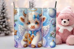 Cute Christmas Highland cow Tumbler Wrap Product Image 1