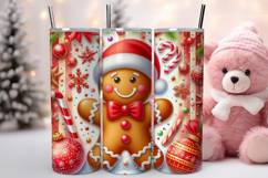 Christmas Gingerbread Man Tumbler Wrap, Christmas Tumbler Product Image 1