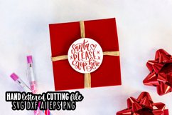 Santa PLEASE stop here! - Hand Lettered Ornament SVG Product Image 1