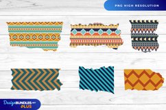 Ethnic Tribal Pattern Torn Paper - Scrapbooking PNG Product Image 1