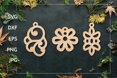 Abstract ornaments Laser cut | Earrings Pendants Keychain Product Image 1
