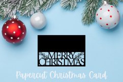 Christmas Card Cut File - Fold Down Merry Christmas Card Product Image 1