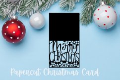 Christmas Card Cut File - Merry Christmas Flowers Fold Down Product Image 1