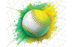 Baseball Clipart PNG with Team Color Paint Splash Background Product Image 5