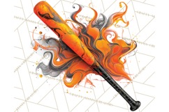 Baseball Clipart PNG with Team Color Paint Splash Background Product Image 4