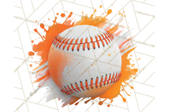 Baseball Clipart PNG with Team Color Paint Splash Background Product Image 5