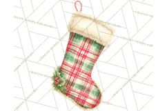 Christmas Stockings Clipart PNG, Festive Holiday Stockings Product Image 2