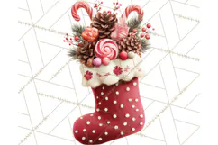 Christmas Stockings Clipart PNG, Festive Holiday Stockings Product Image 2
