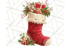 Christmas Stockings Clipart PNG, Festive Holiday Stockings Product Image 2