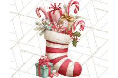 Christmas Stockings Clipart PNG, Festive Holiday Stockings Product Image 3