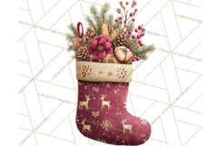 Christmas Stockings Clipart PNG, Festive Holiday Stockings Product Image 2