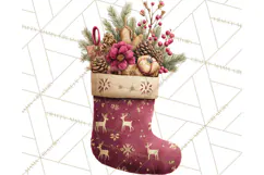 Christmas Stockings Clipart PNG, Festive Holiday Stockings Product Image 2