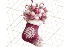 Christmas Stockings Clipart PNG, Festive Holiday Stockings Product Image 2